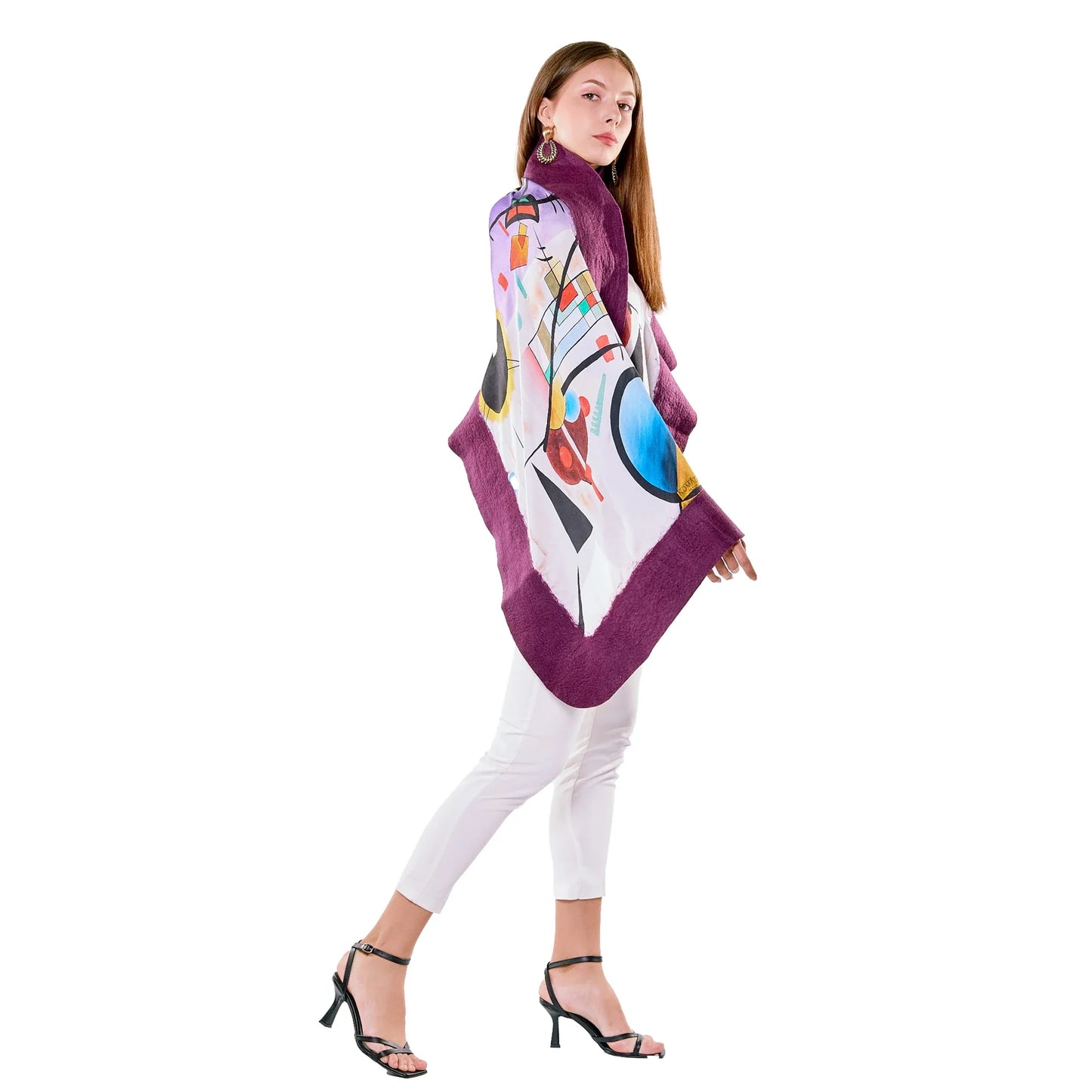 İpek-Keçe Şal | Kandinsky Collective Mor | Nomads Felt