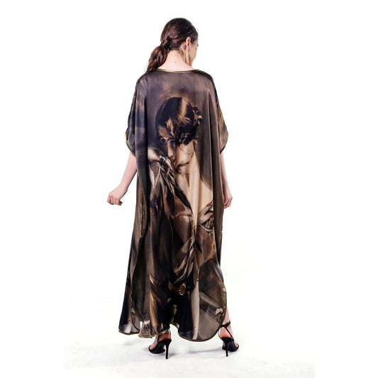 Boldini Cleo De Merode Desenli İpek Elbise