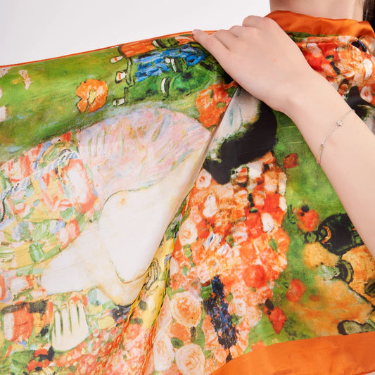 Vual İpek Fular | 55X180 cm | Gustav Klimt The Dancer | Nomads Felt