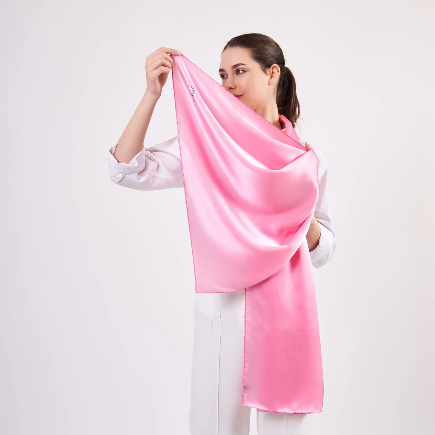 Saf İpek Fular | 70x200 cm | Pembe | Nomads Felt