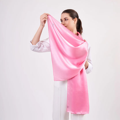 Saf İpek Fular | 70x200 cm | Pembe | Nomads Felt