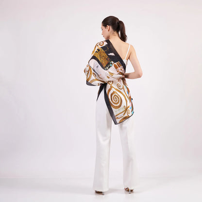 Vual İpek Fular | 55x180 cm | Gustav Klimt Expectation | Nomads Felt