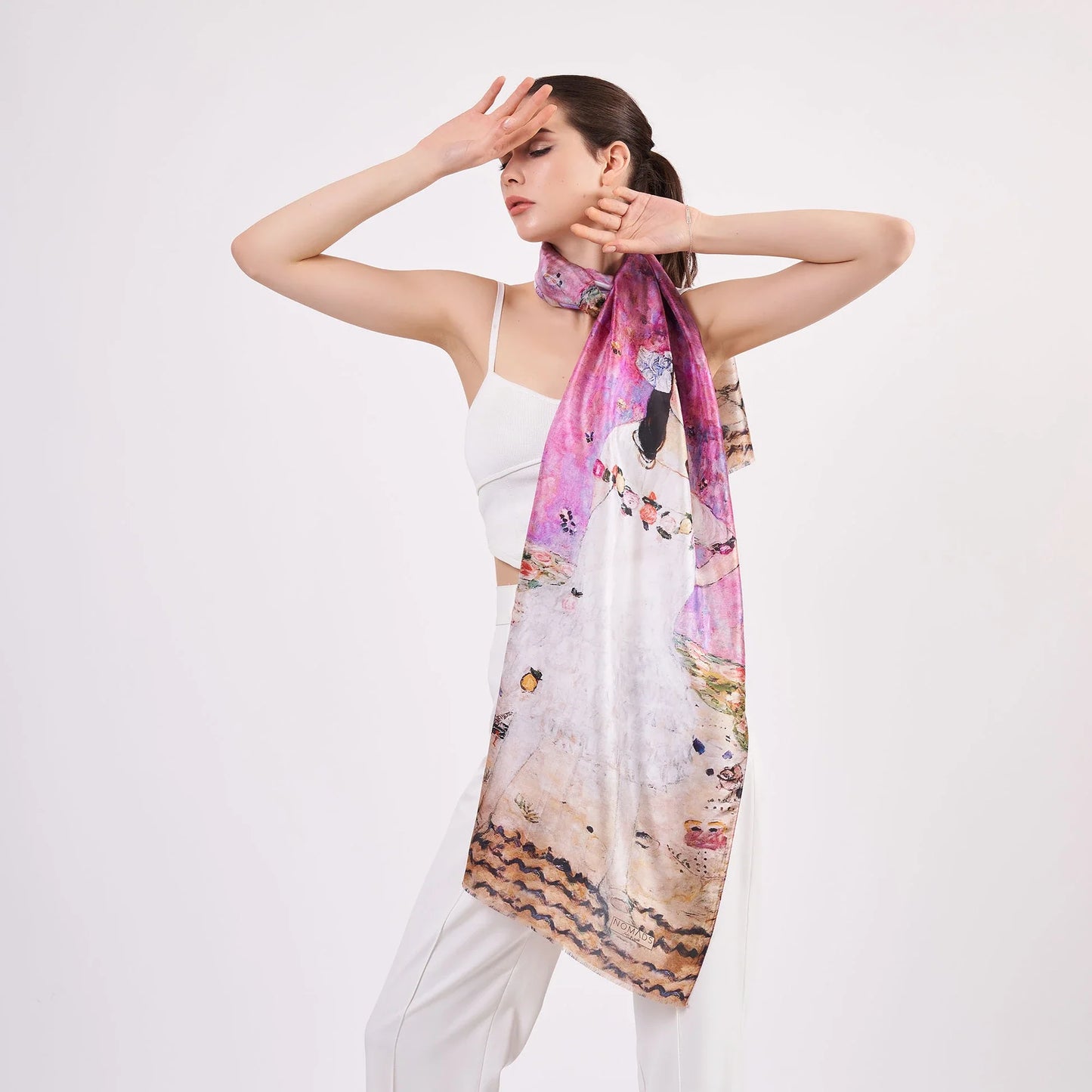 Vual İpek Fular | 55x180 cm | Gustav Klimt Mada Primavesi | Nomads Felt
