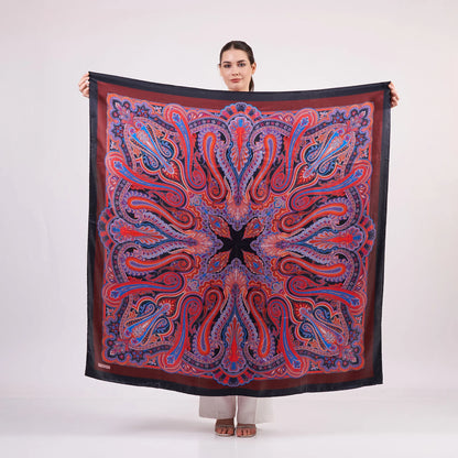 Saf İpek Şal Fular | 140 cm | Etro Desen 4 | Nomads Felt