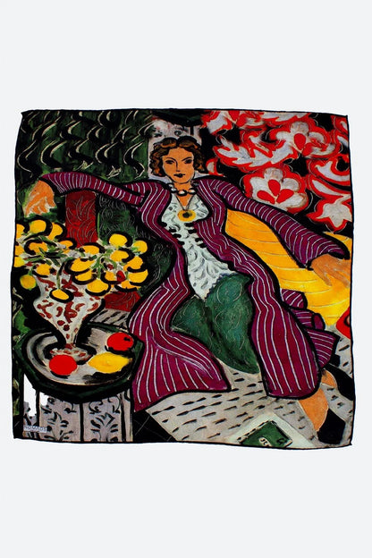 %100 İpek Bandana Fular |Henri Matisse Purple and Dress | Nomads Felt
