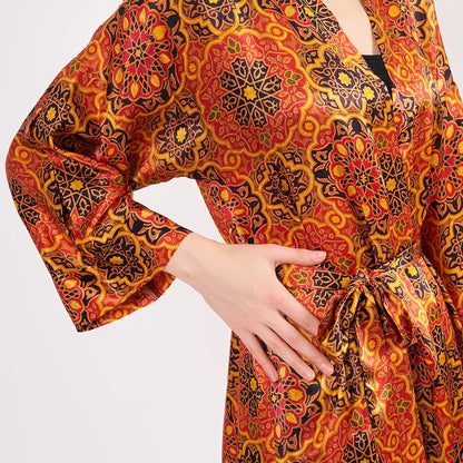 %100 İpek Uzun Kimono Kaftan | Elhamra 14 | Nomads Felt