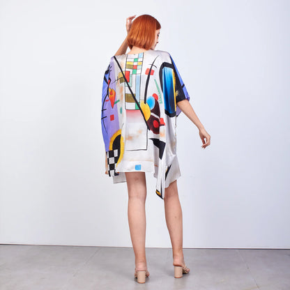 %100 İpek Kısa Kimono Pareo | Kandinsky Collective | Nomads Felt