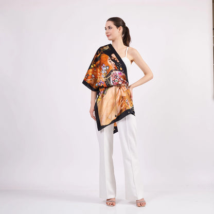 Saf İpek Fular | 55x180 cm | Gustav Klimt Water Serpents | Nomads Felt
