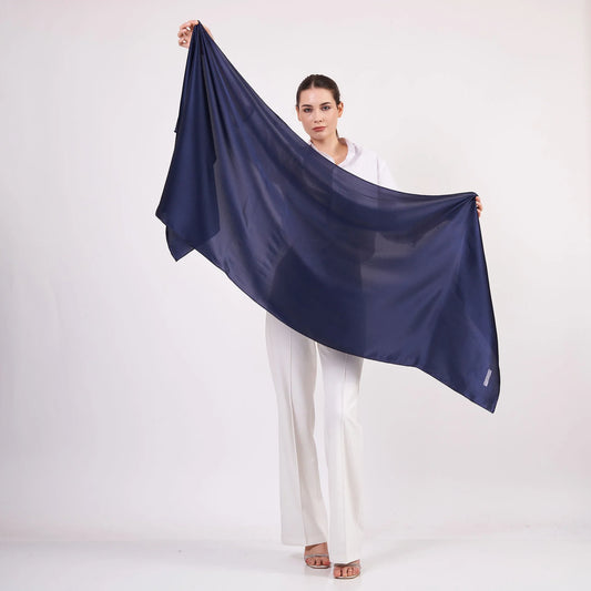 Saf İpek Fular | 70x200 cm | Lacivert | Nomads Felt