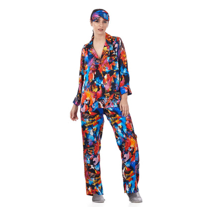 İpek Gömlek Pantolon-Pijama Takımı | Abstract Desen 6 | Nomads Felt