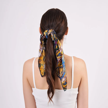 Saf İpek Fular Bandana | Kandinsky Lady with Fan | Nomads Felt