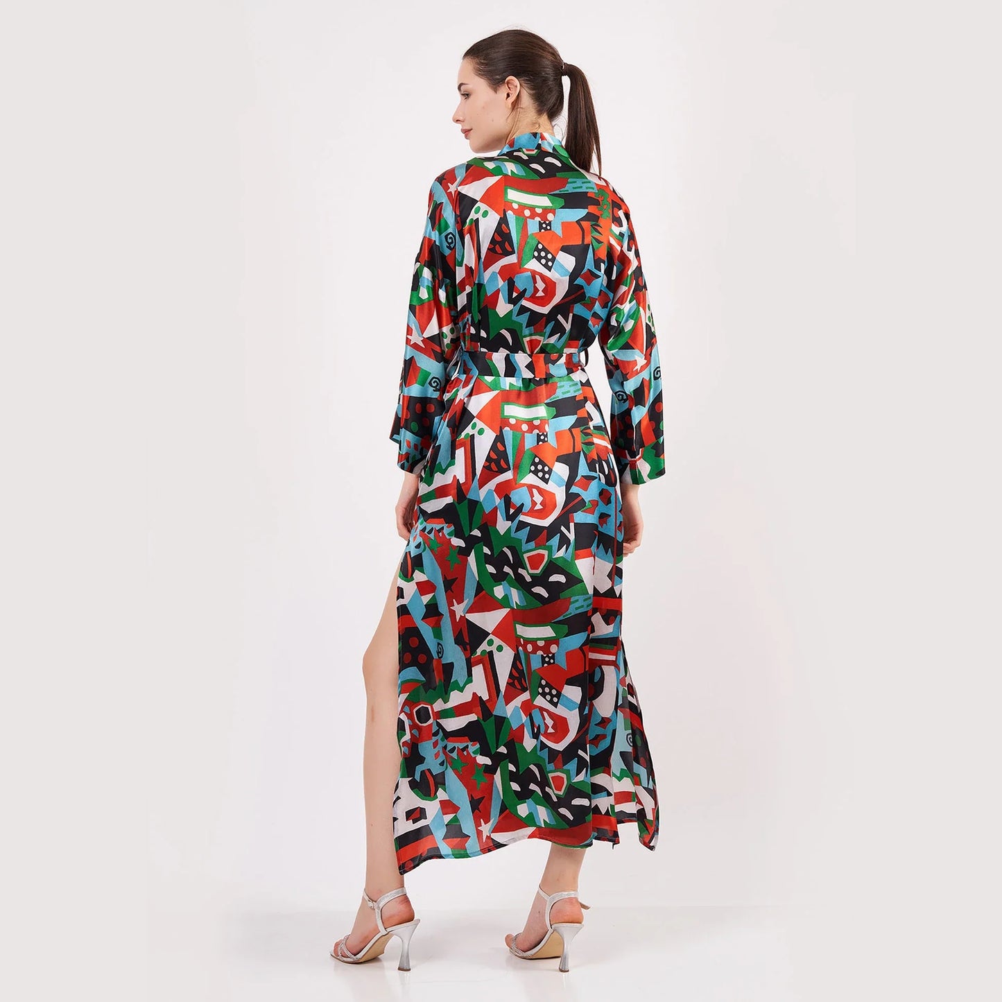 %100 İpek Uzun Kimono | Nomads Art Koleksiyonu 2 | Nomads Felt
