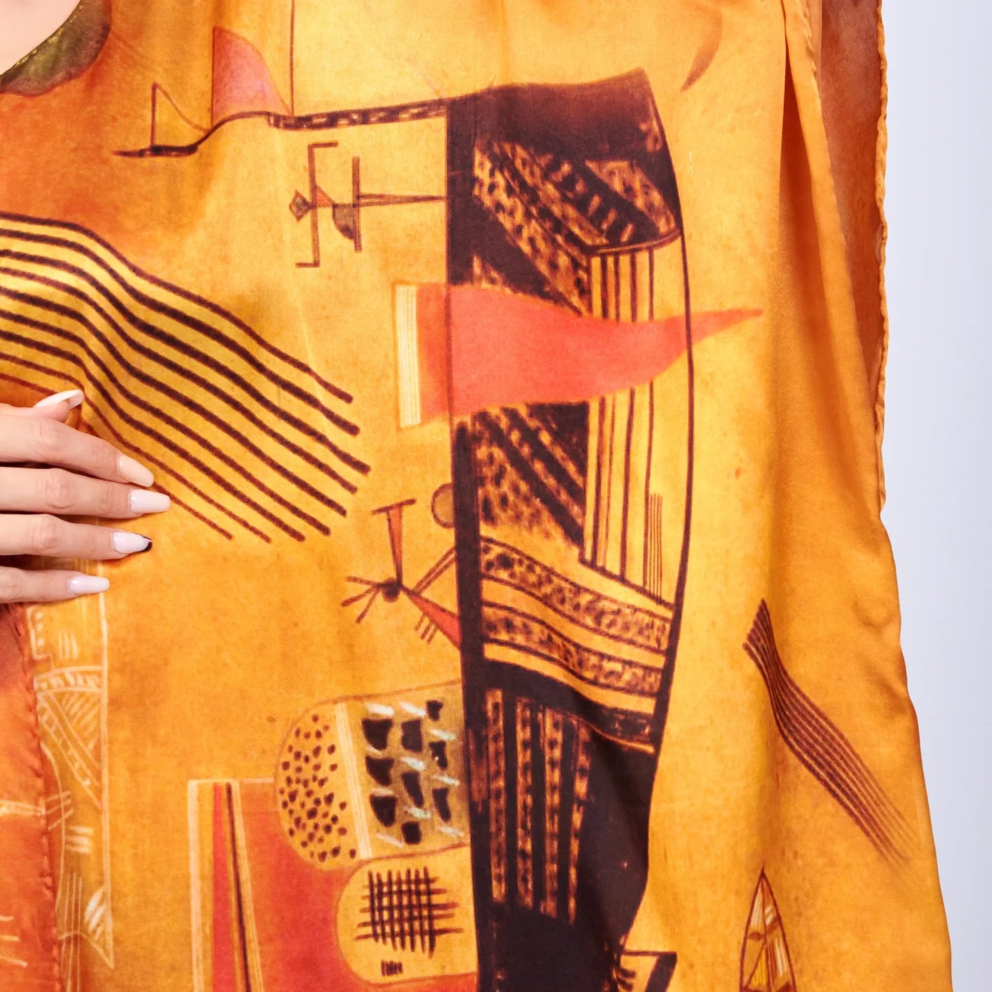%100 İpek Kısa Kimono Pareo | Gold | Nomads Felt