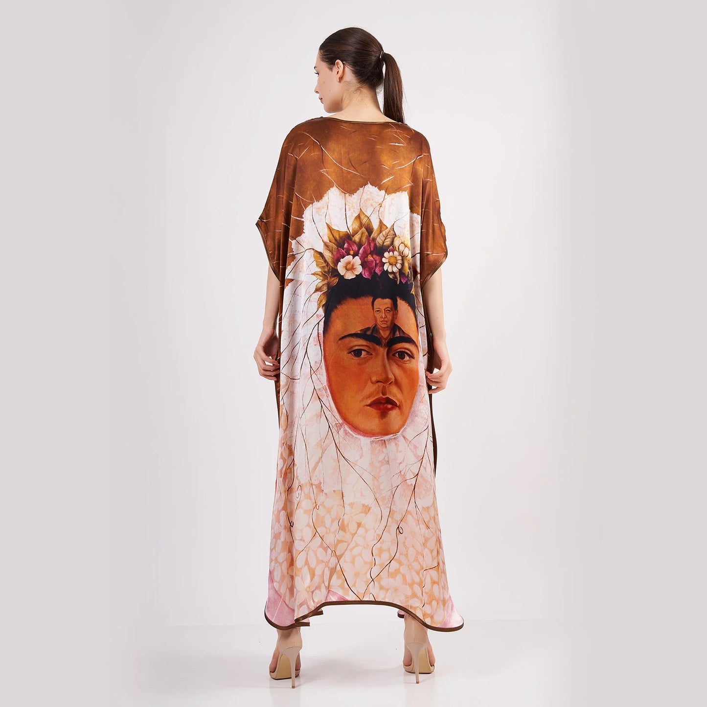 Frida Kahlo 5 Desenli İpek Elbise