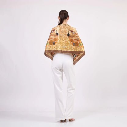 Saf İpek Fular | 55x180 cm | Gustav Klimt Tree of Life | Nomads Felt