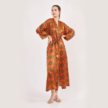 %100 İpek Uzun Kimono Kaftan | Elhamra 14 | Nomads Felt