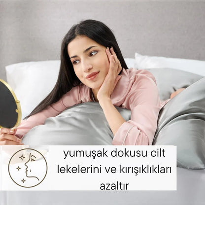 Siyah İpek Yastık Kılıfı  %100 Dut İpeği, 16 Momme, Cilt ve Saç İçin Lüks Uyku Konforu (1 Adet, 50x70 cm)