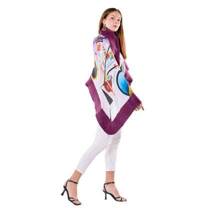 İpek-Keçe Şal | Kandinsky Collective Mor | Nomads Felt
