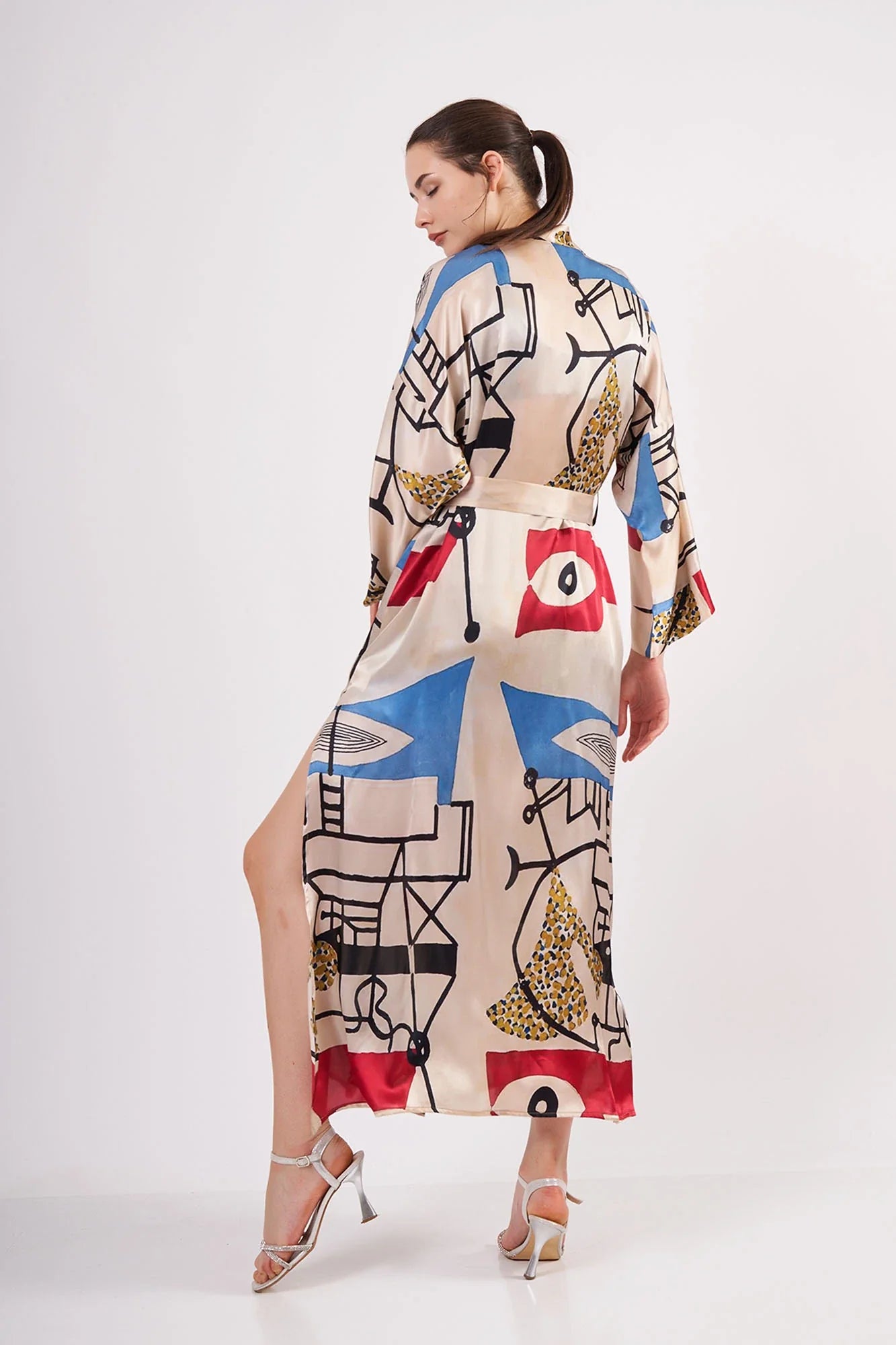 %100 İpek Uzun Kimono | Nomads Art Koleksiyonu 3 | Nomads Felt