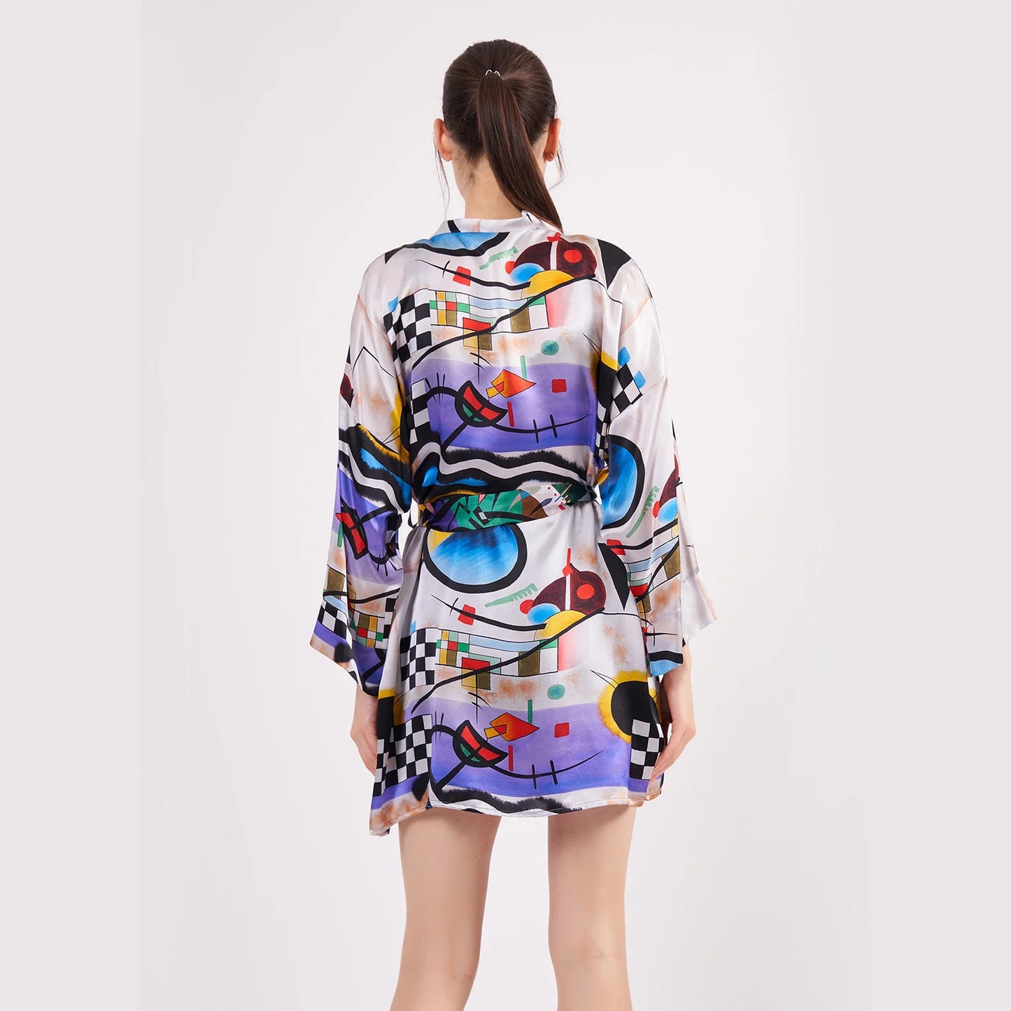 Saf İpek Kısa Kimono Kaftan | Kandinsky Collective | Nomads Felt