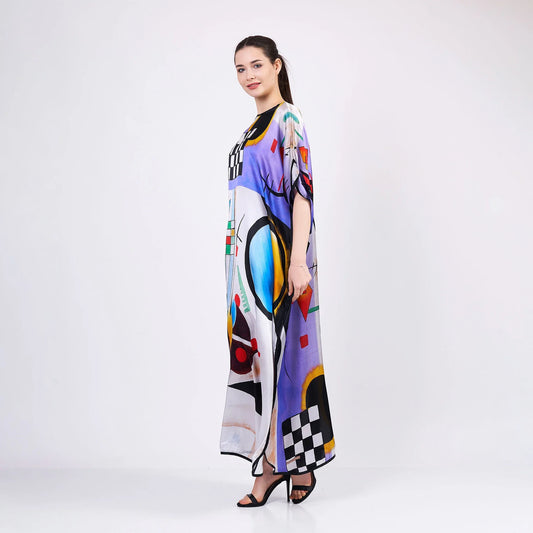 Kandinsky Collective Desenli İpek Elbise