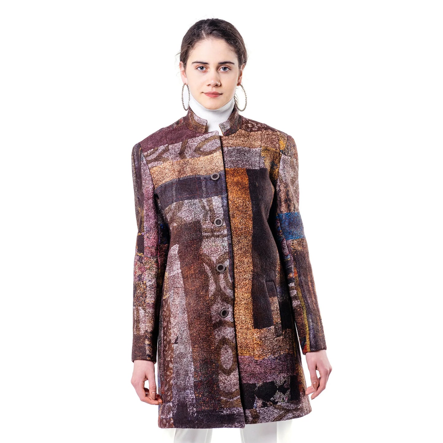 Kadın Patchwork Kaban | Andante | Nomads Felt