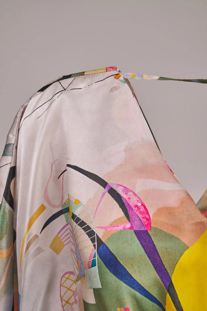 Kandinsky Dominant Curve Desenli Dekolte Elbise