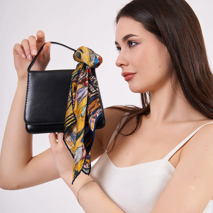 Saf İpek Fular Bandana | Kandinsky Lady with Fan | Nomads Felt