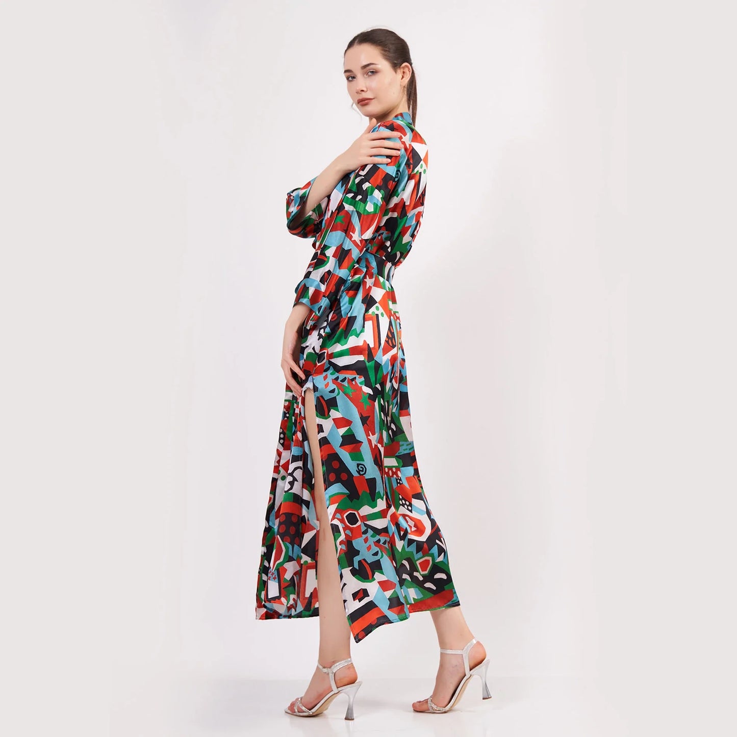 %100 İpek Uzun Kimono | Nomads Art Koleksiyonu 2 | Nomads Felt