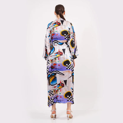 %100 İpek Uzun Kimono Kaftan | Kandinsky Collective | Nomads Felt