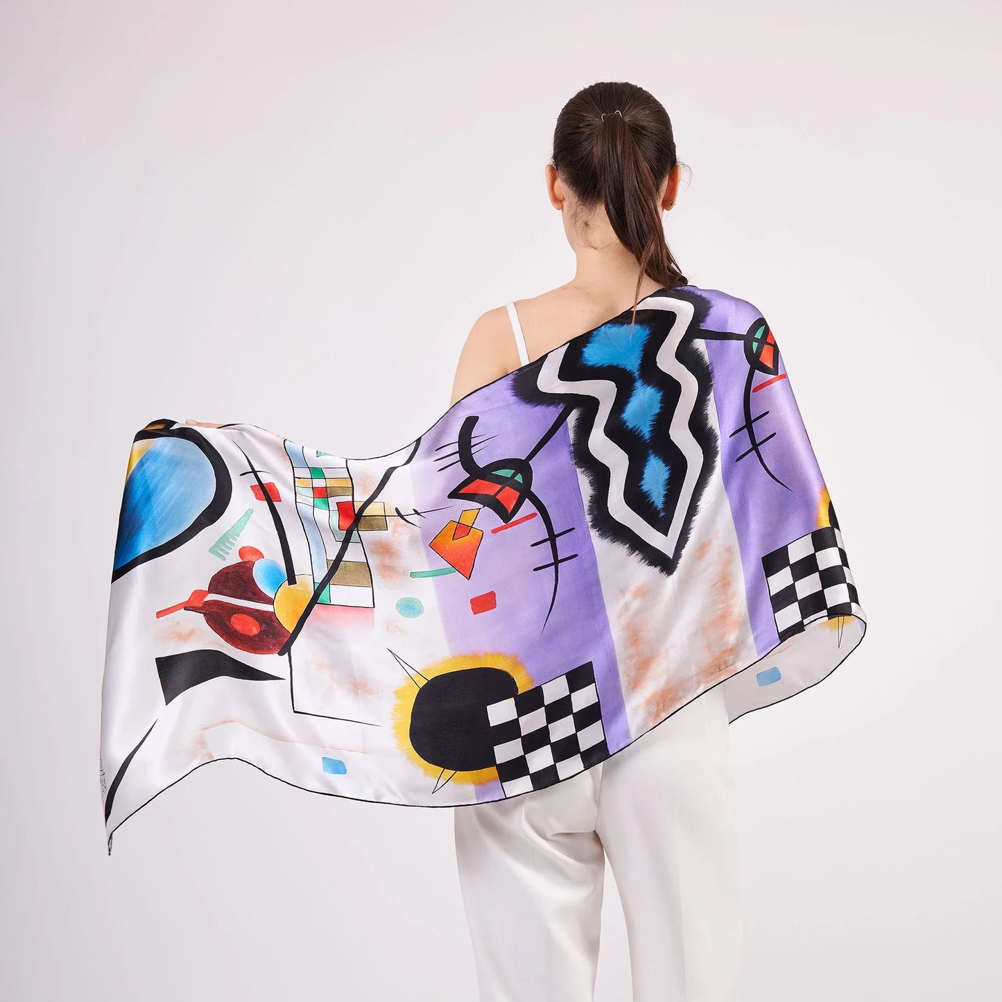 Saf İpek Fular | 55x180 cm |  Kandinsky Collective | Nomads Felt