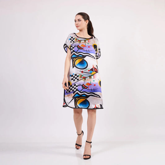 Saf İpek Kısa Elbise | Kandinsky Collective | Nomads Felt