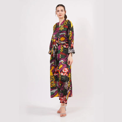 %100 İpek Kimono Kaftan | Henri Matisse Purple and Dress | Nomads Felt