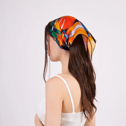 Saf İpek Bandana Fular | Kandinsky Composition II | Nomads Felt
