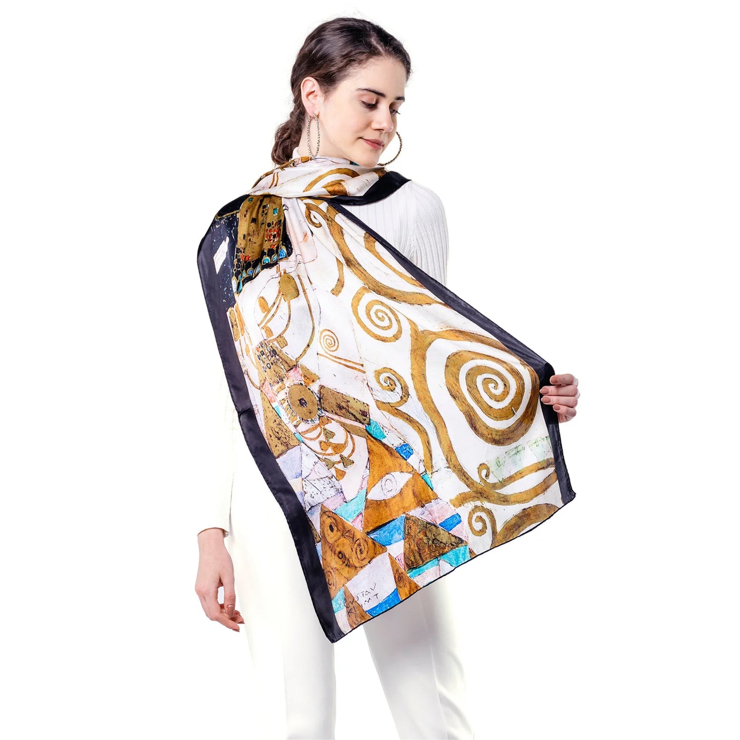 %100 İpek Fular | 55x180cm | Gustav Klimt Expectation | Nomads Felt