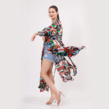 %100 İpek Uzun Kimono | Nomads Art Koleksiyonu 2 | Nomads Felt