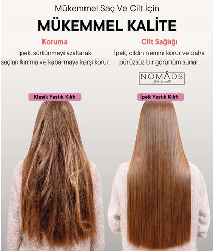 Gümüş Gri İpek Yastık Kılıfı %100 Dut İpeği, 22 Momme, Cilt ve Saç İçin Lüks Uyku Konforu (1 Adet, 50x70 cm)
