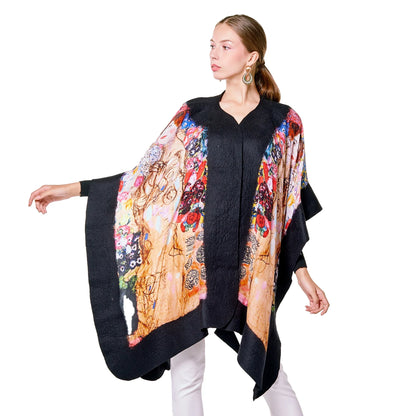 İpek Keçe Panço |  Siyah Gustav Klimt Maria Munk | Nomads Felt