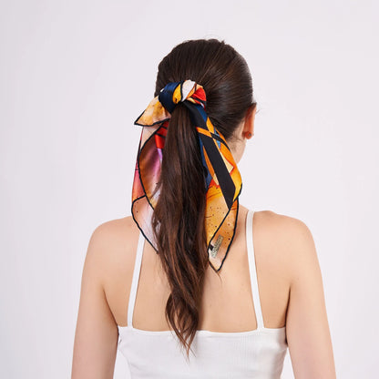 Saf İpek Bandana Fular | Kandinsky Composition II | Nomads Felt