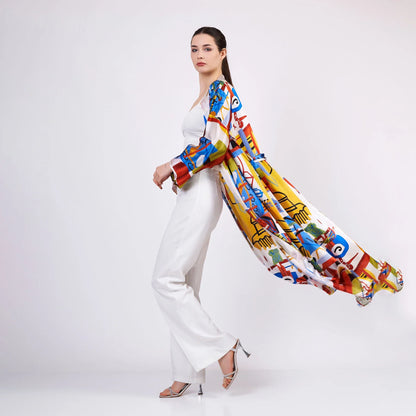 Saf İpek Uzun Kimono | Nomads Art Koleksiyonu 1 | Nomads Felt
