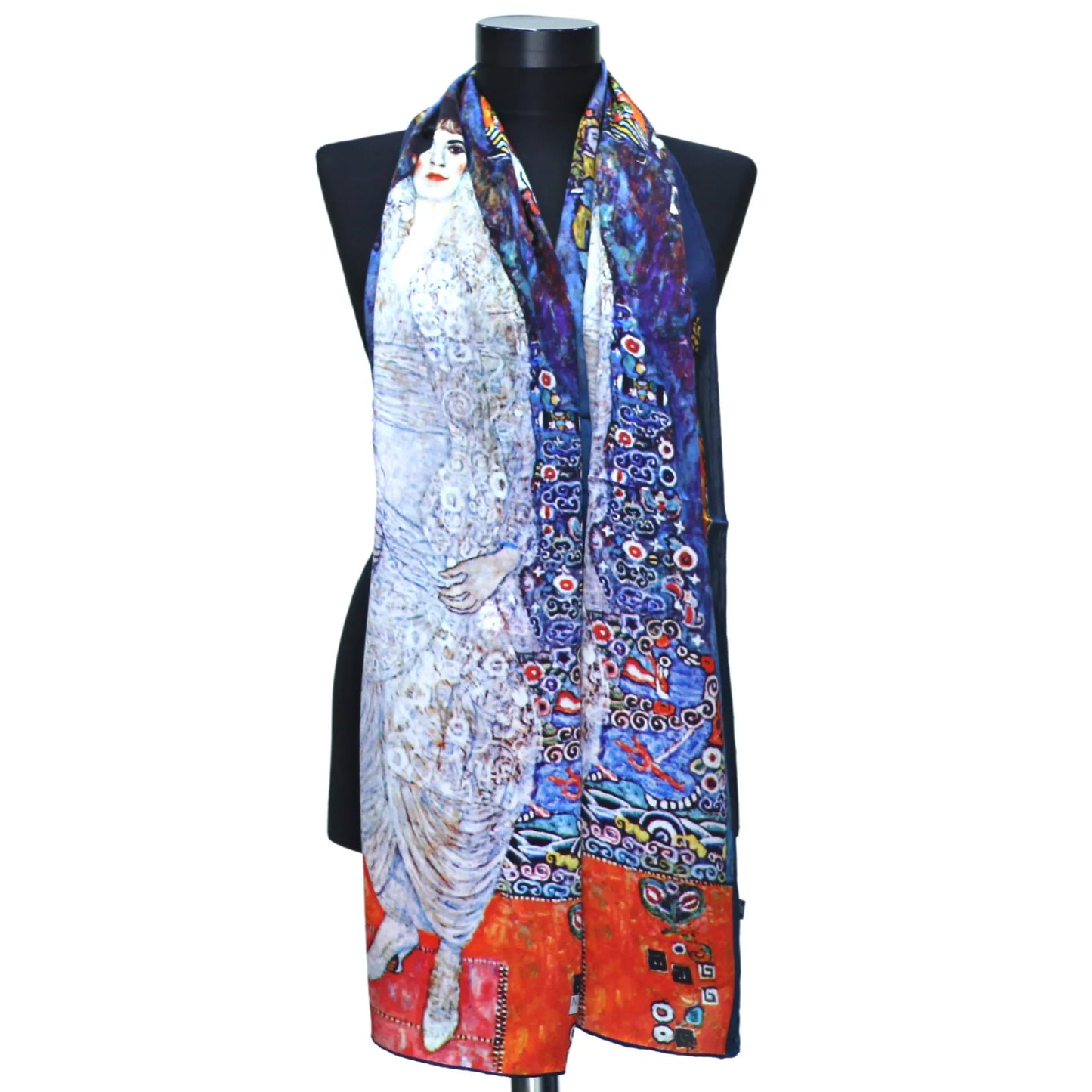 %100 İpek Fular | 55x180 cm | Gustav Klimt Barones Elizabeth | Nomads Felt