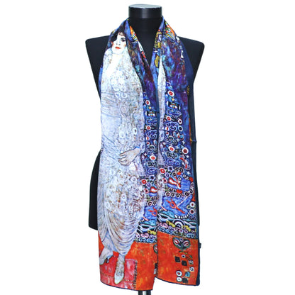 %100 İpek Fular | 55x180 cm | Gustav Klimt Barones Elizabeth | Nomads Felt