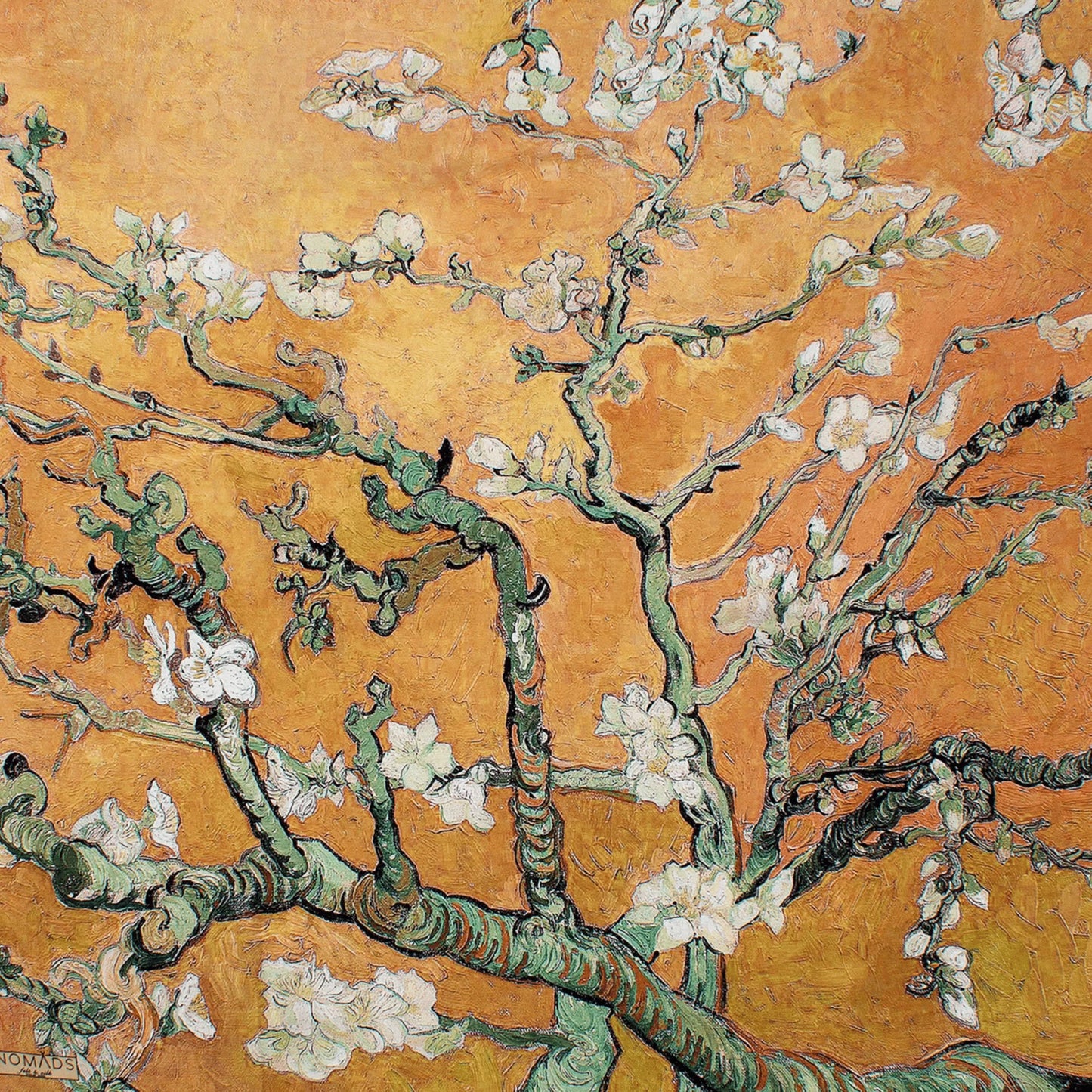 %100 İpek Sarı Kare Fular Van Gogh Almond Blossoms 55x55 cm