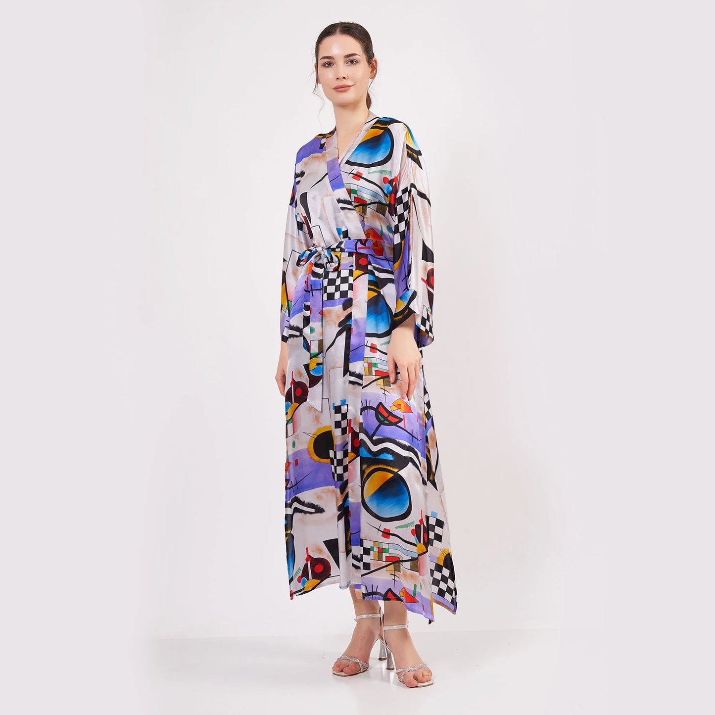 %100 İpek Uzun Kimono Kaftan | Kandinsky Collective | Nomads Felt