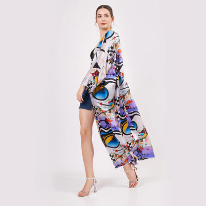 %100 İpek Uzun Kimono Kaftan | Kandinsky Collective | Nomads Felt