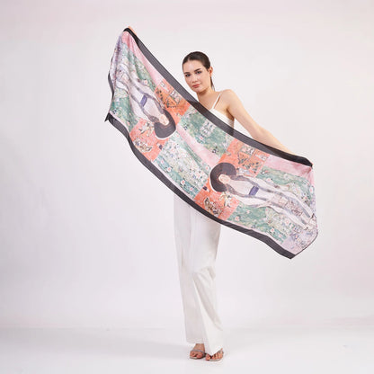 Vual İpek Fular | 55X180 cm | Gustav Klimt Adele Bloch Bauer (1) | Nomads Felt