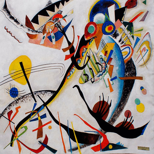 %100 İpek Bandana Fular | Kandinsky The Bird | Nomads Felt