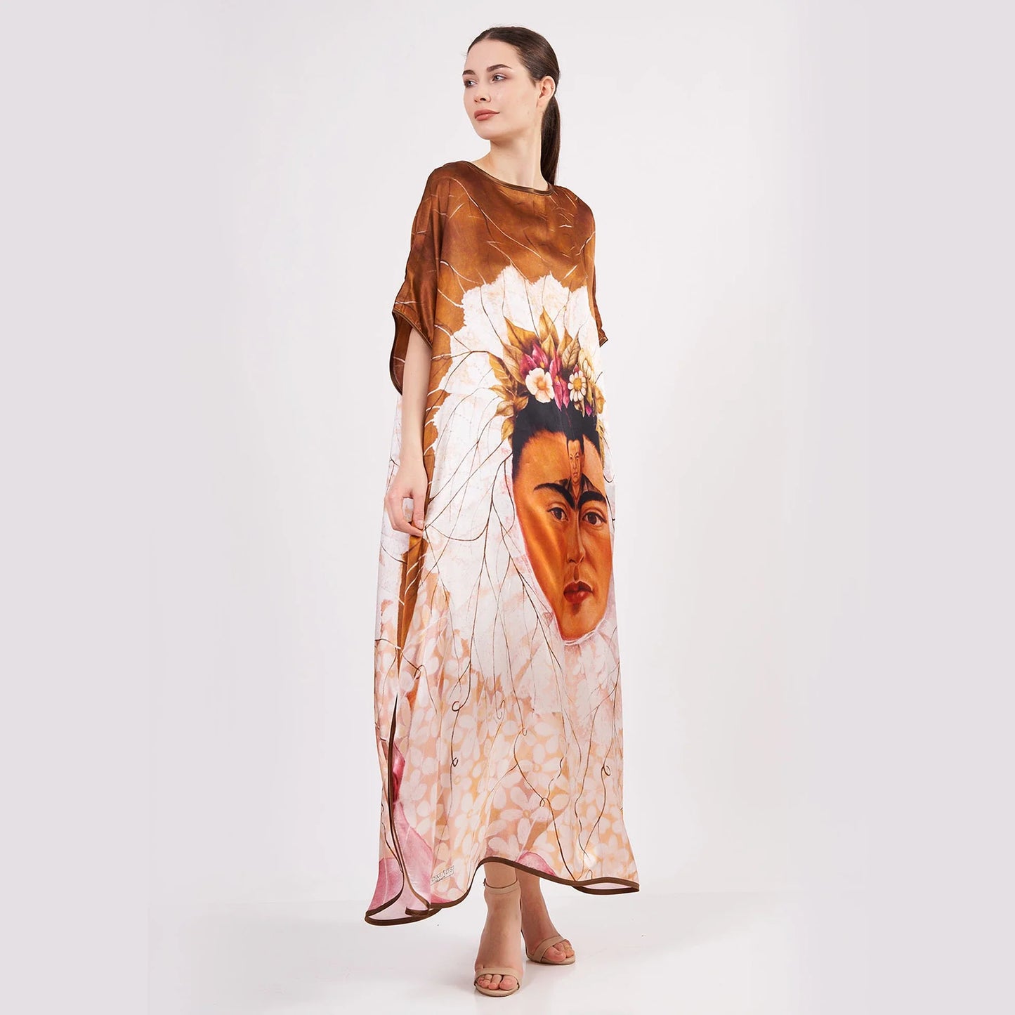 Frida Kahlo 5 Desenli İpek Elbise