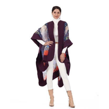 İpek Keçe Panço| Mor Gustav Klimt Barones Elisabeth | Nomads Felt
