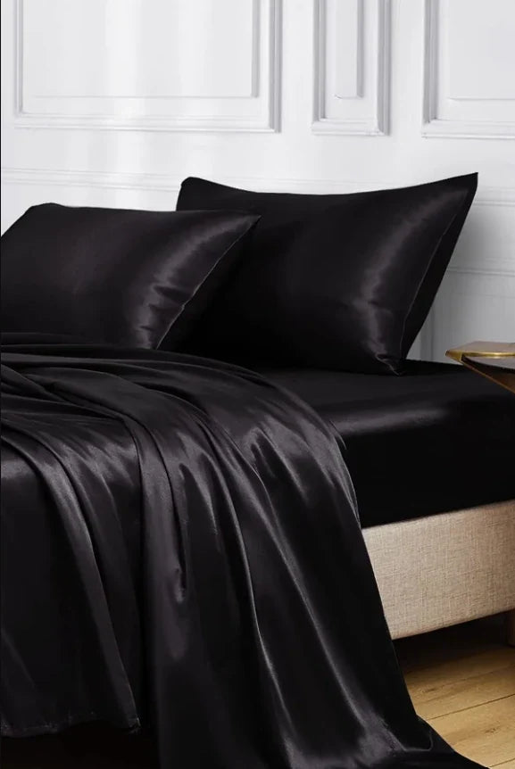 Siyah İpek Yastık Kılıfı  %100 Dut İpeği, 16 Momme, Cilt ve Saç İçin Lüks Uyku Konforu (1 Adet, 50x70 cm)